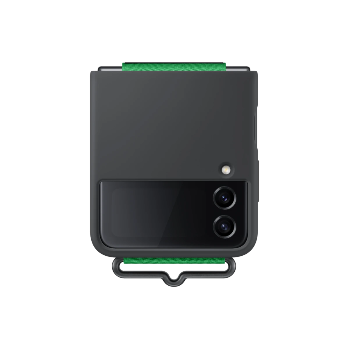 Coque en silicone avec sangle pour Galaxy Z Flip4 Black