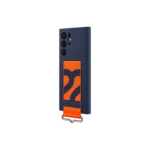 Coque en silicone pour Galaxy S22 Ultra avec sangle Bleu Marine – Image 3