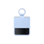 Coque en silicone avec anneau pour Galaxy Z Flip4 Bleu Polaire