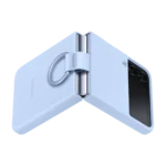 Coque en silicone avec anneau pour Galaxy Z Flip4 Bleu Polaire – Image 5