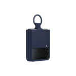 Coque en silicone avec anneau pour Galaxy Z Flip4 Bleu Marine – Image 2