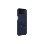 Coque en silicone avec anneau pour Galaxy Z Flip4 Bleu Marine – Image 4