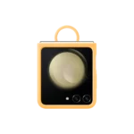 Étui en silicone avec anneau pour Galaxy Z Flip5 Apricot