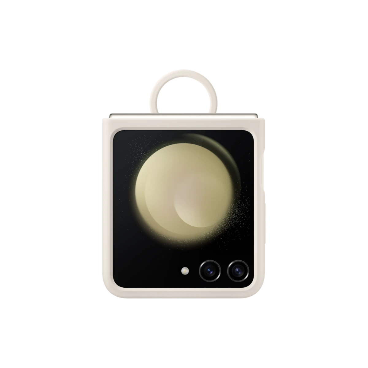 Étui en silicone avec anneau pour Galaxy Z Flip5 Cream