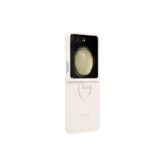 Étui en silicone avec anneau pour Galaxy Z Flip5 Cream – Image 2