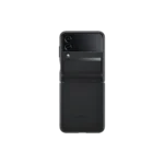 Galaxy Z Flip4 Flap Leather Cover Black – Image 2