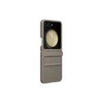 Étui à rabat en éco-cuir pour Galaxy Z Flip5 Etoupe – Image 2