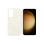 Etui Clear View avec porte-carte pour Galaxy S23+ Crème – Image 3