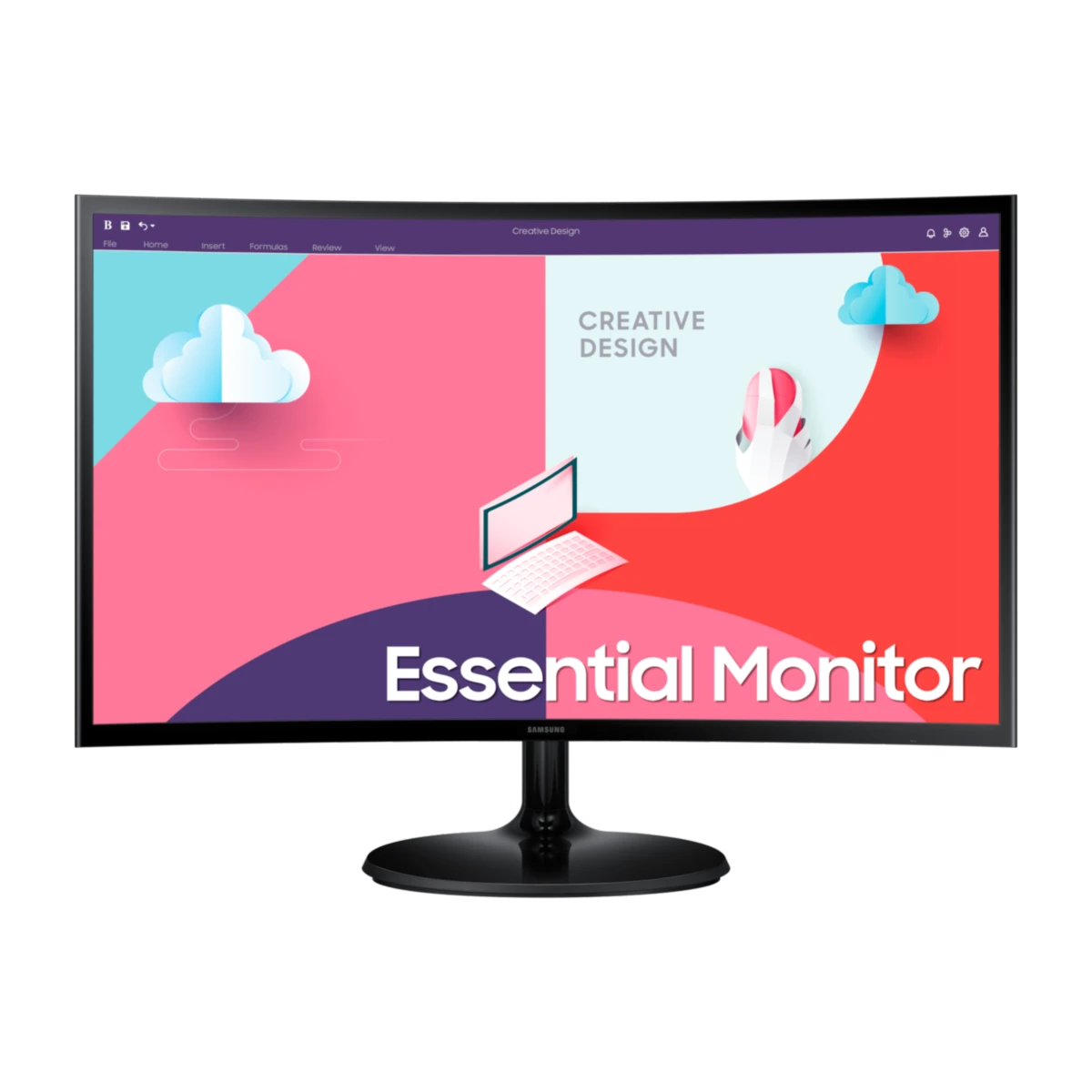 LS24C360EAMXZN_1 24" Essential Curved Monitor S3 Black 24" – Image 1